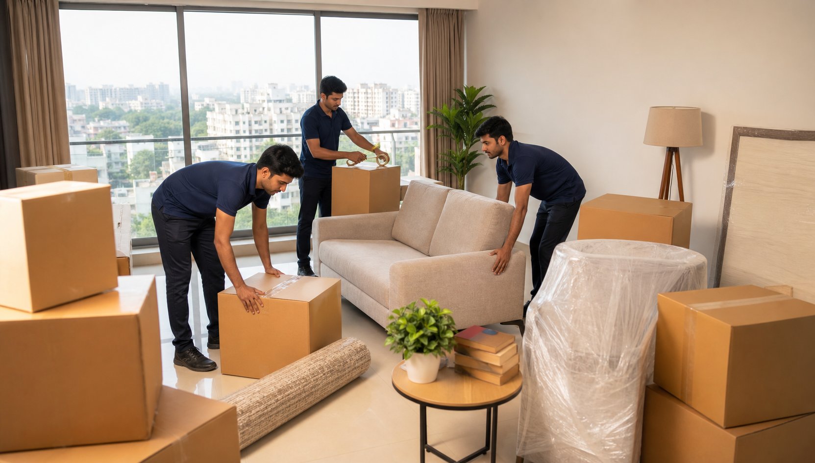 Packed goods prepared for Noida to Bangalore relocation